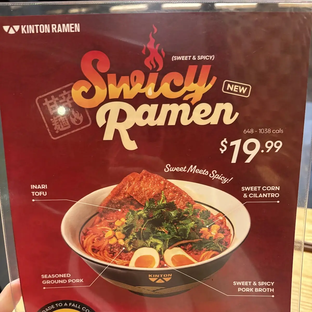 Menu, KINTON RAMEN WINDSOR