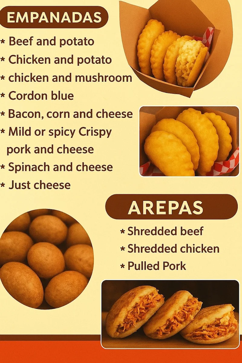 Menu, Daza Colombian Food