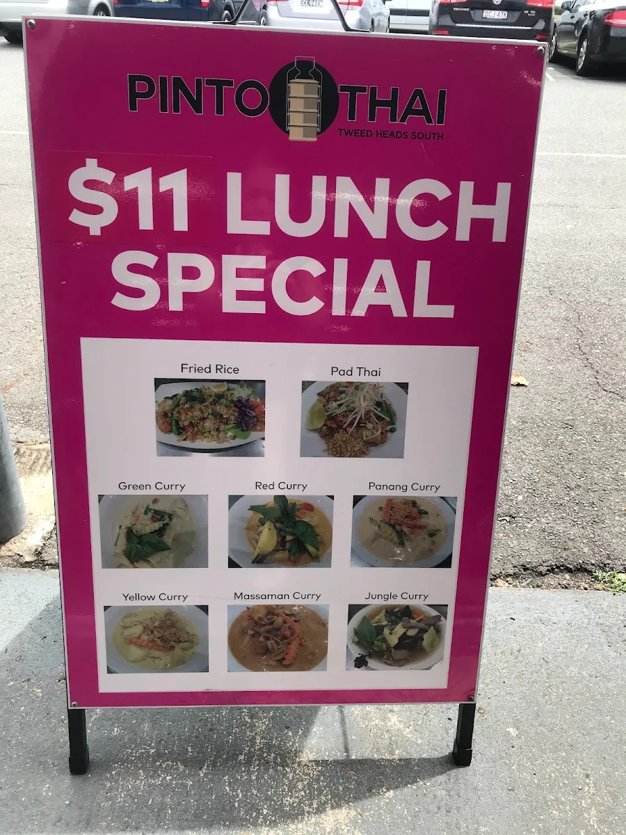 Menu, Pinto Thai Tweed Heads South