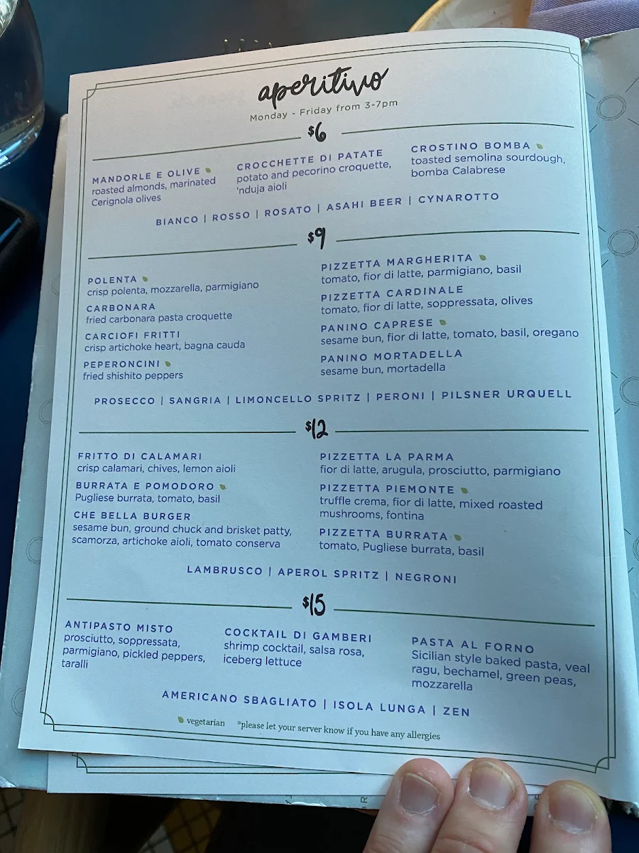 Menu, Oretta Midtown