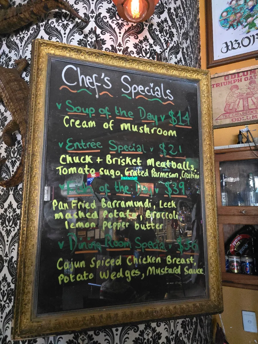 Menu, J.B. O'Reilly's