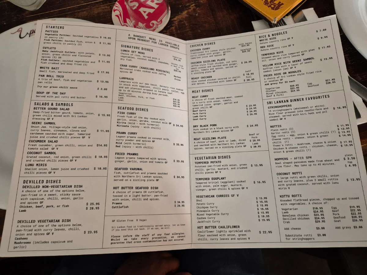 Menu, Spicy Wicket