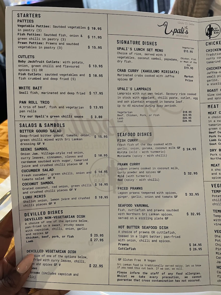 Menu, Spicy Wicket