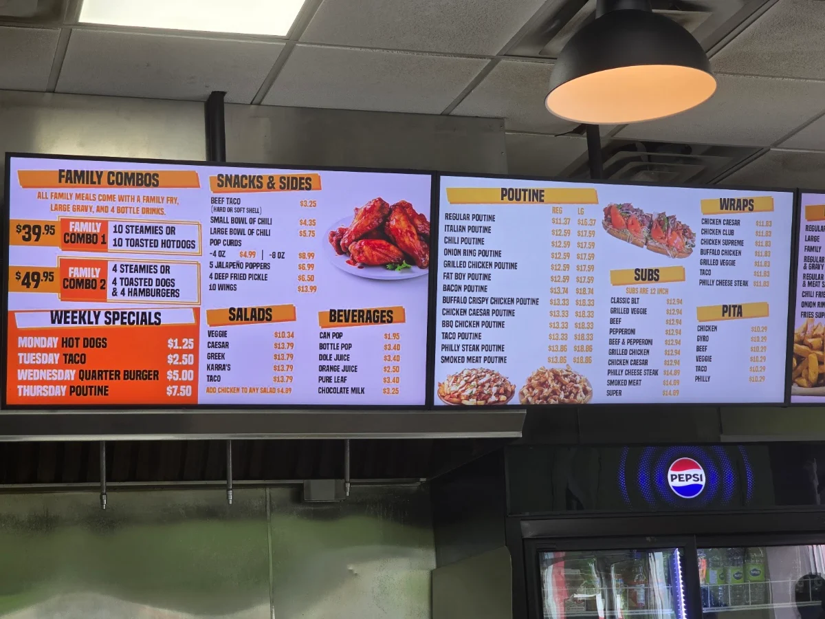 Menu, Karra's Burgers & Fries Morrisburg