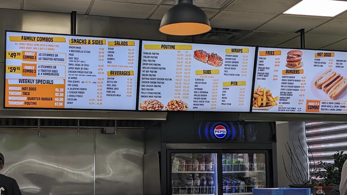 Menu, Karra's Burgers & Fries Morrisburg