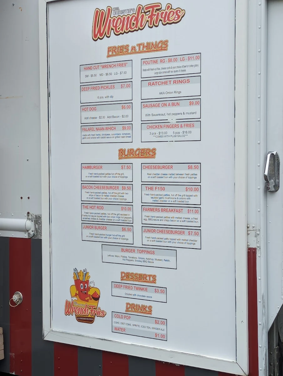 Menu, Mrs. Christie's Wrench Fries