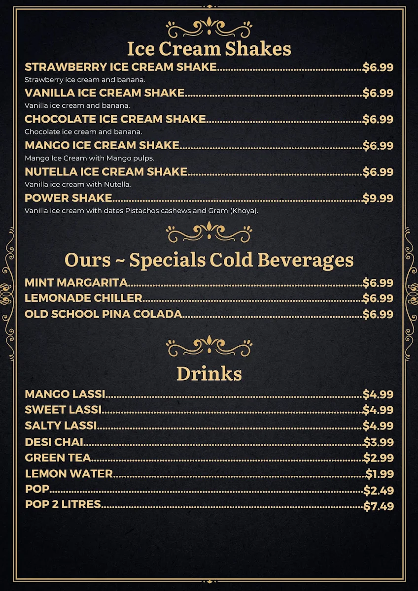 Menu, Butt Karahi Restaurant & Banquet Hall