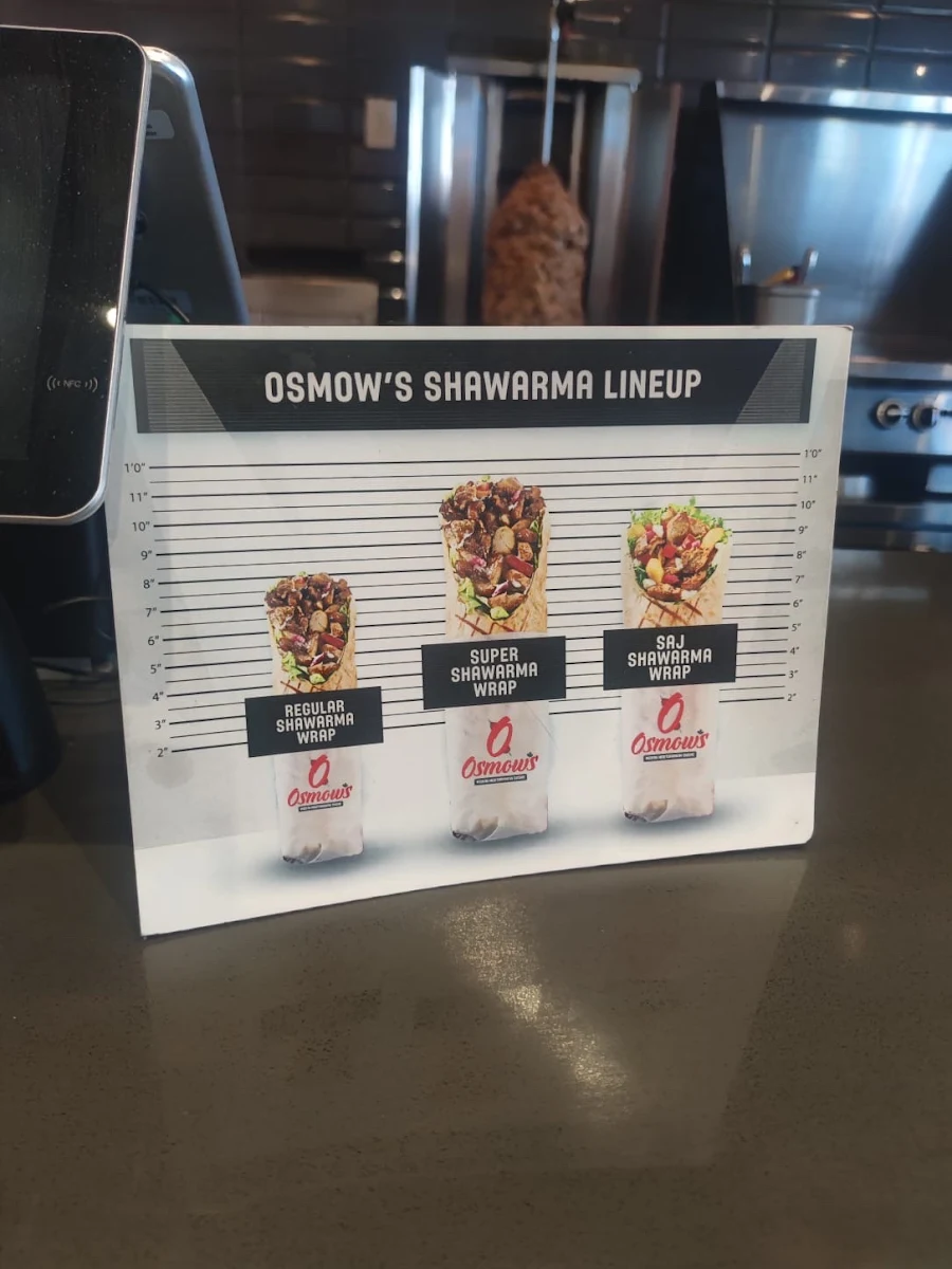 Menu, Osmow's Shawarma
