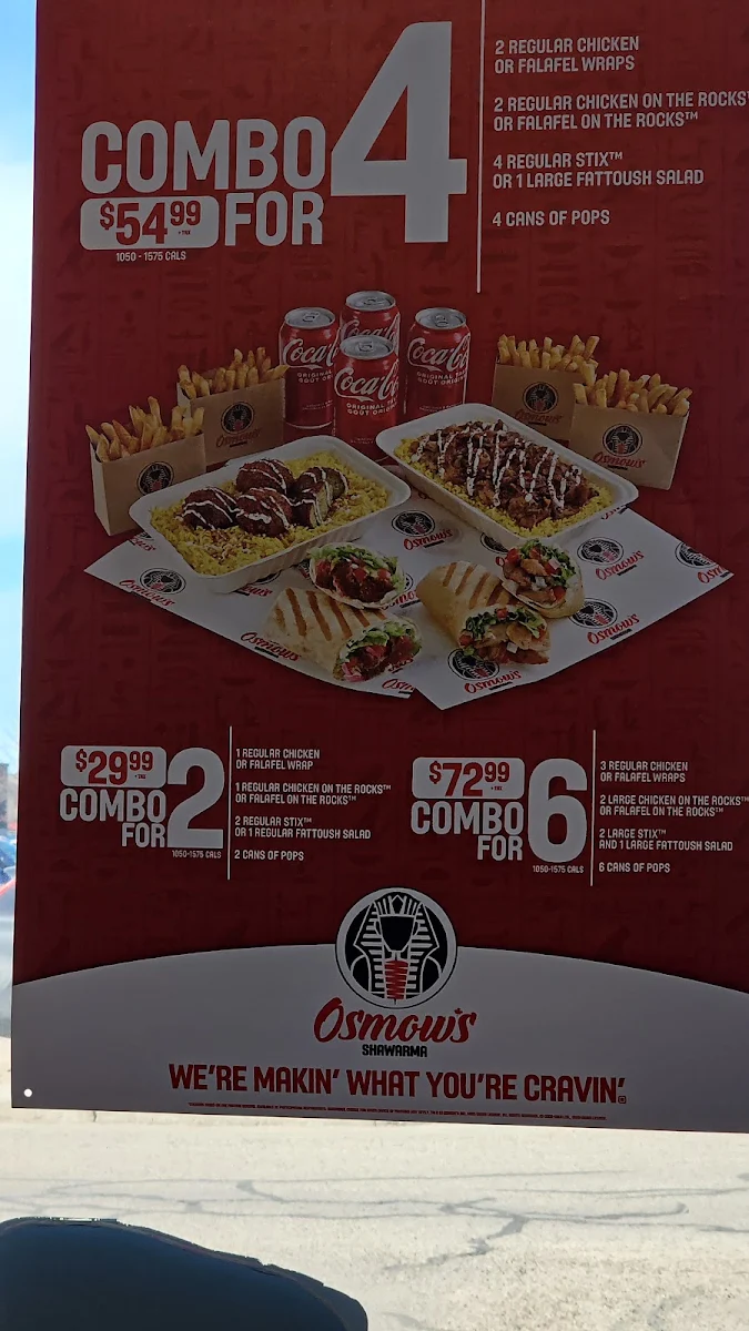 Menu, Osmow's Shawarma
