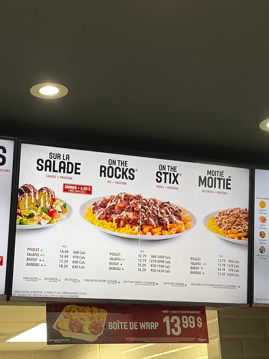 Menu, Osmow's Shawarma