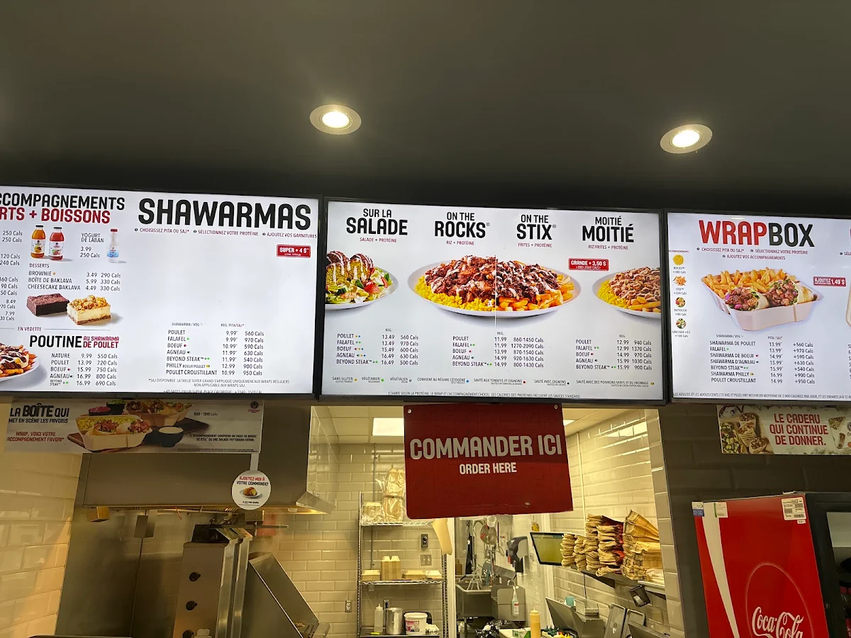 Menu, Osmow's Shawarma
