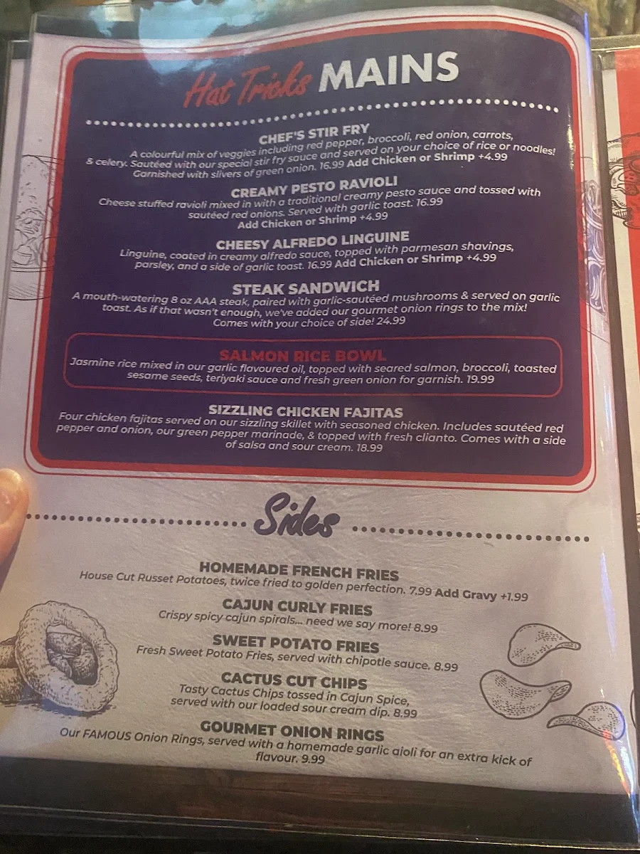 Menu, Hat Tricks Sports Bar and Grill