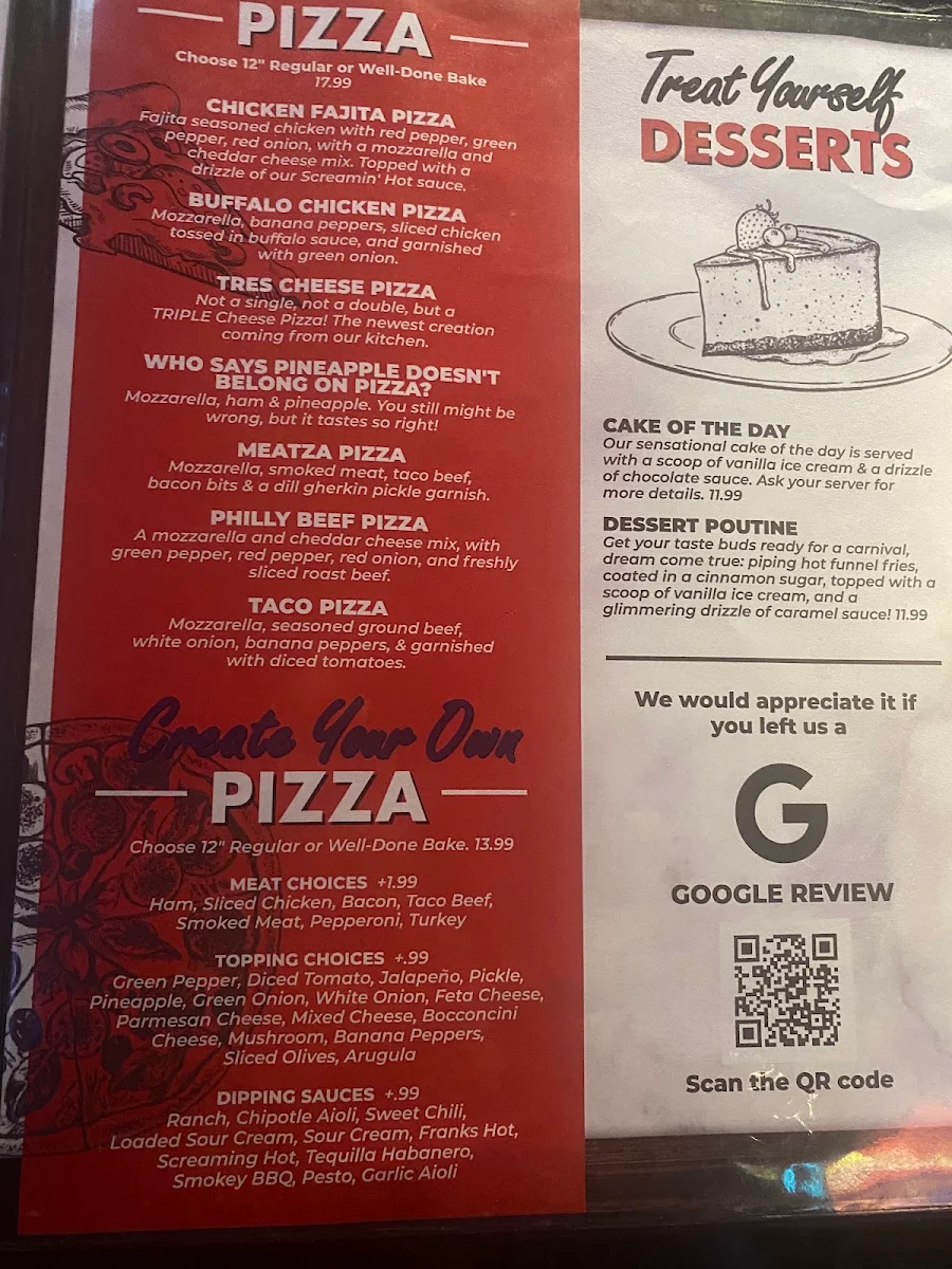 Menu, Hat Tricks Sports Bar and Grill