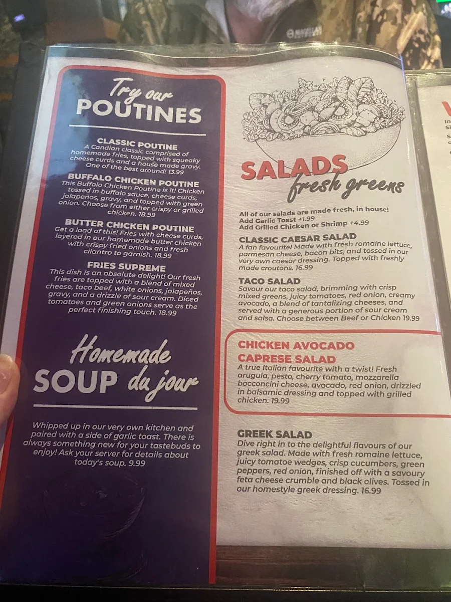 Menu, Hat Tricks Sports Bar and Grill