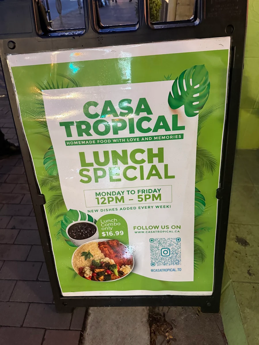 Menu, Casa Tropical