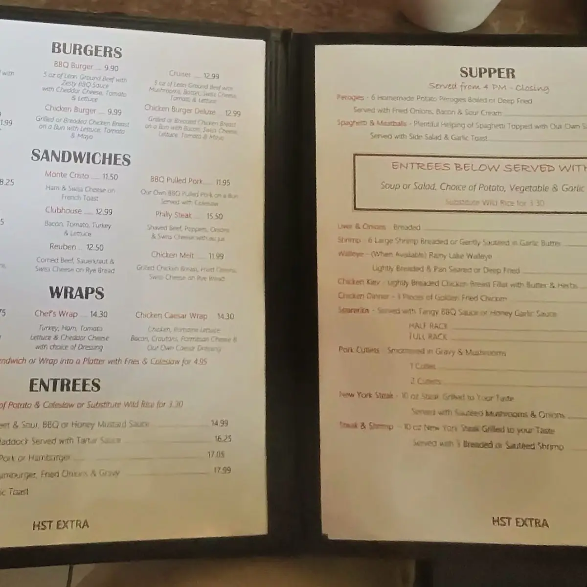 Menu, Harbourage