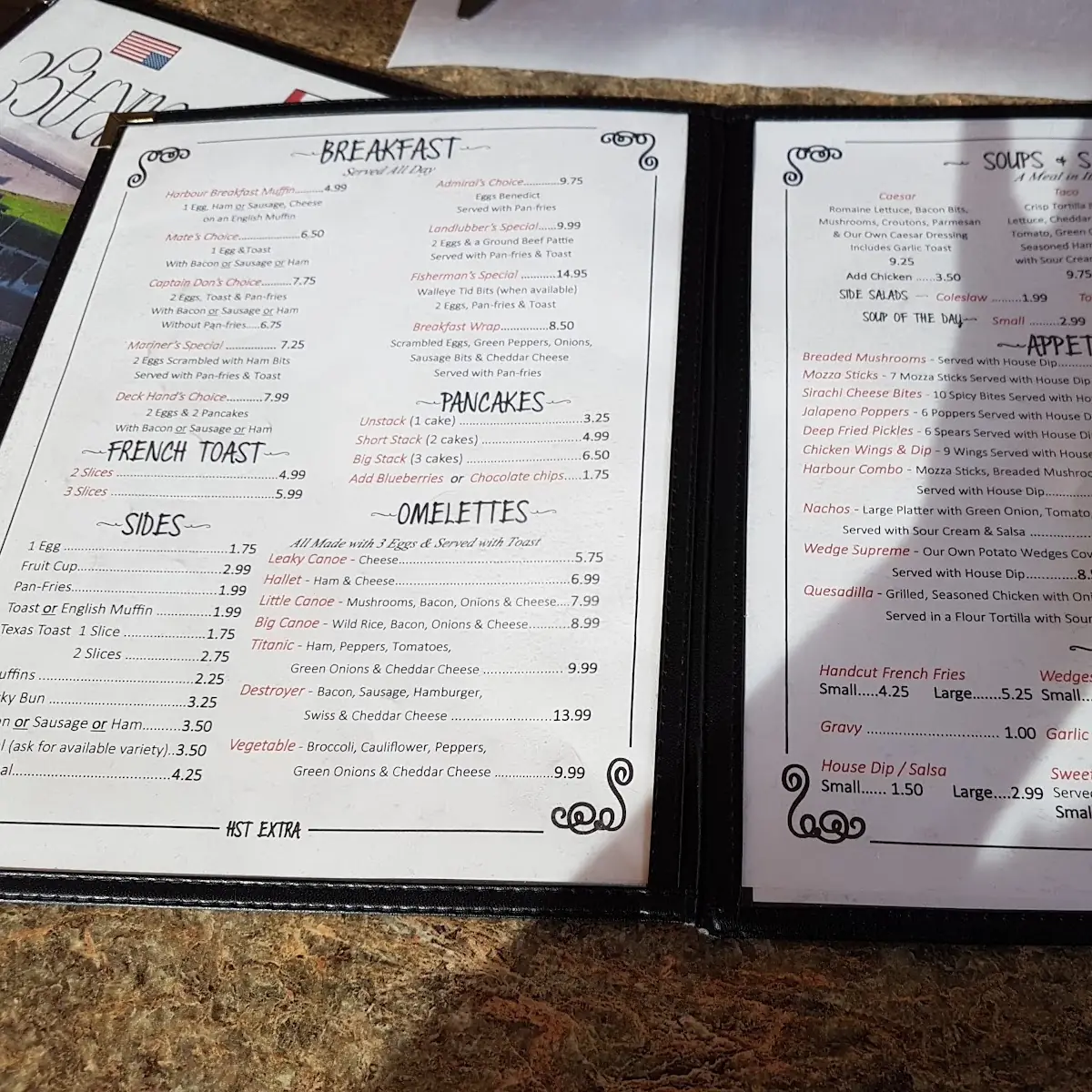 Menu, Harbourage
