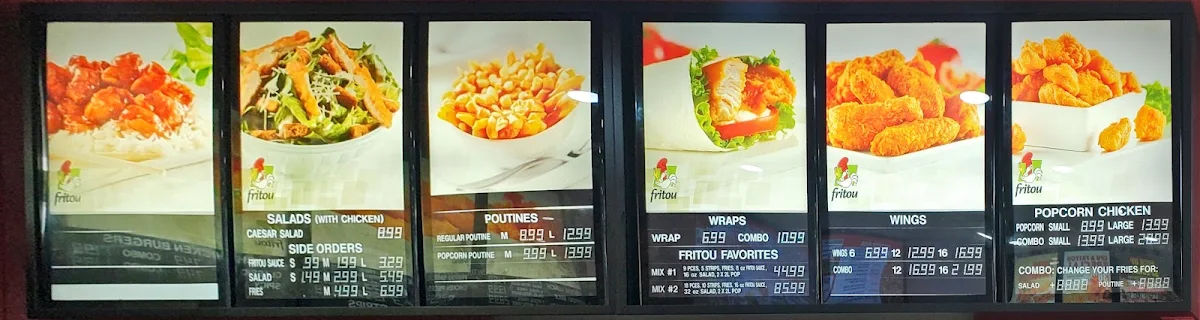 Menu, Canadian Pizza& Fritou