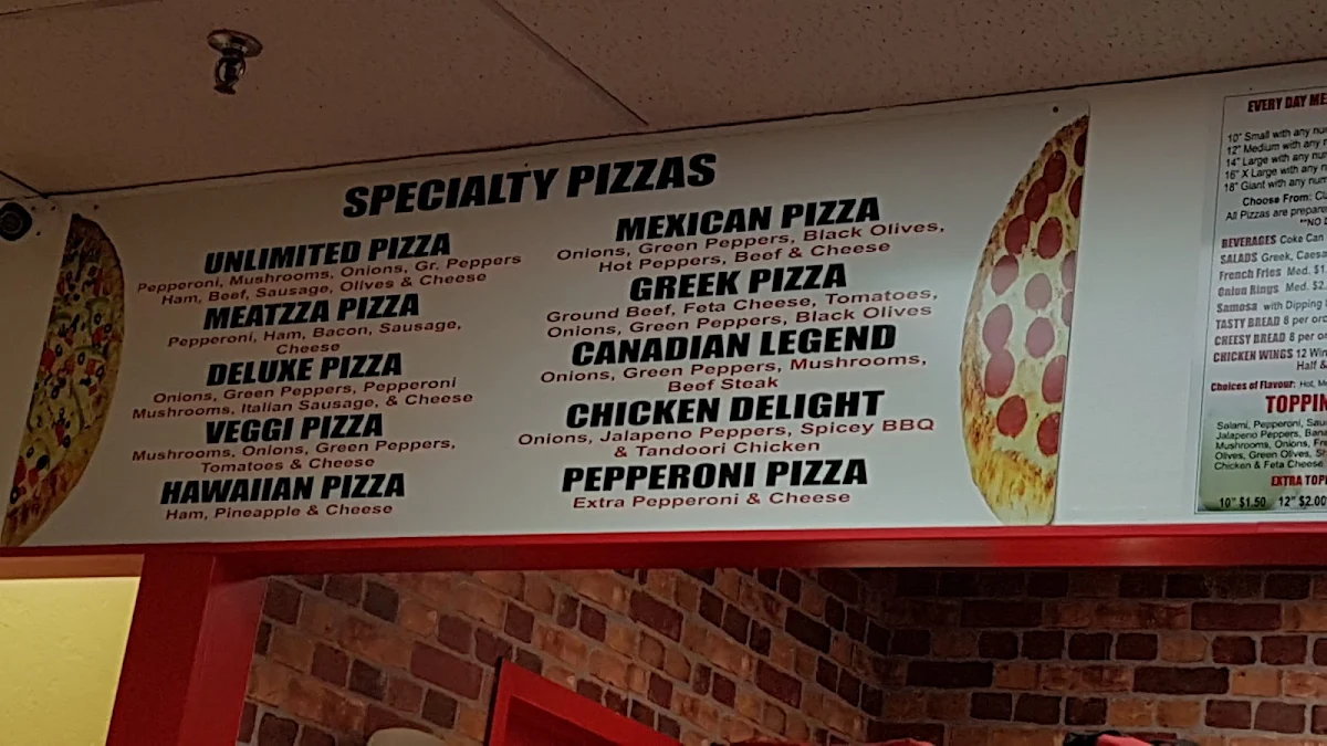 Menu, Canadian Pizza& Fritou