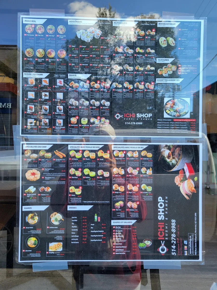 Menu, Ichi Shop & Ramen