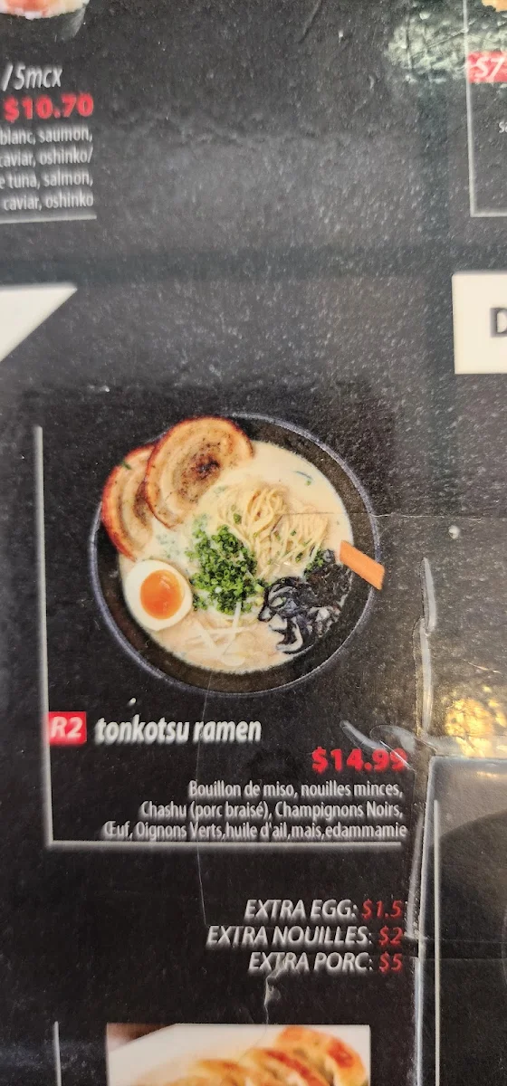 Menu, Ichi Shop & Ramen