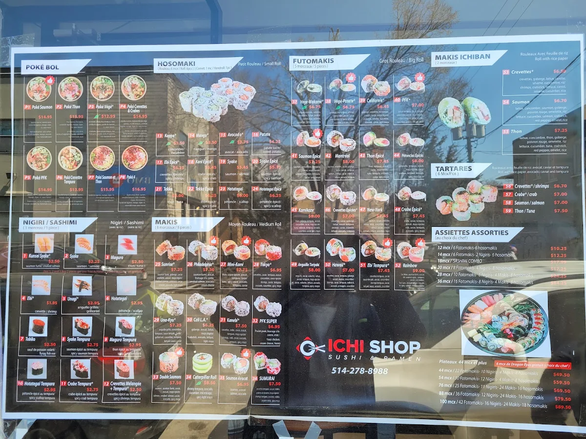 Menu, Ichi Shop & Ramen