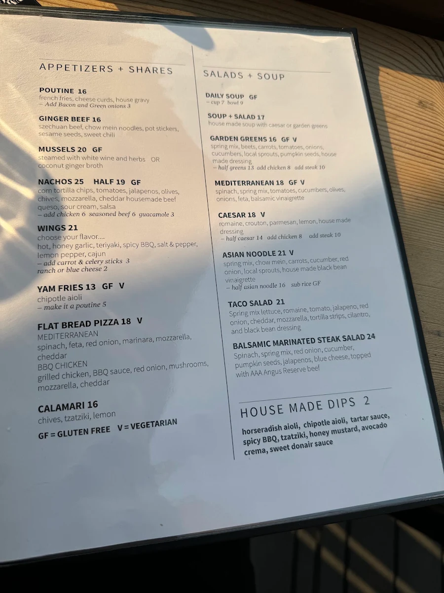 Menu, Jackson's Hole & Grill