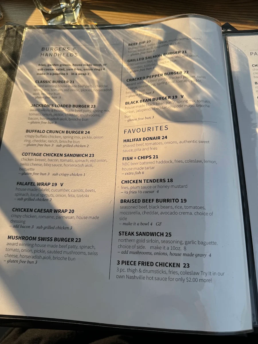 Menu, Jackson's Hole & Grill