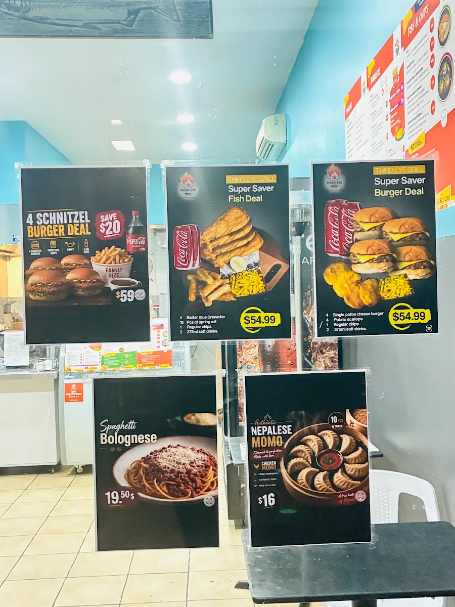 Menu, Third Eye Grill