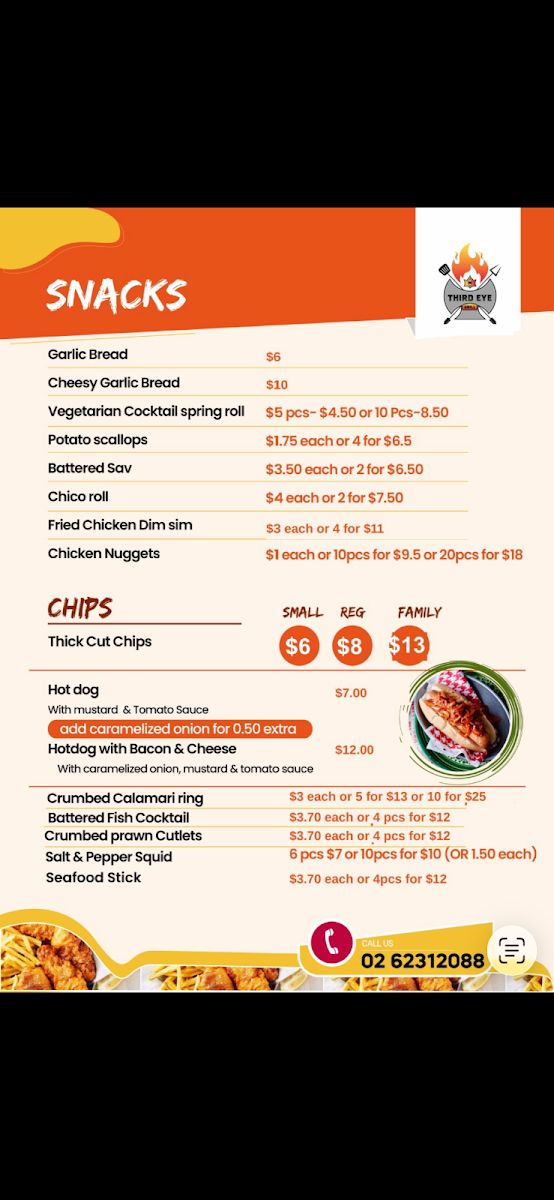 Menu, Third Eye Grill