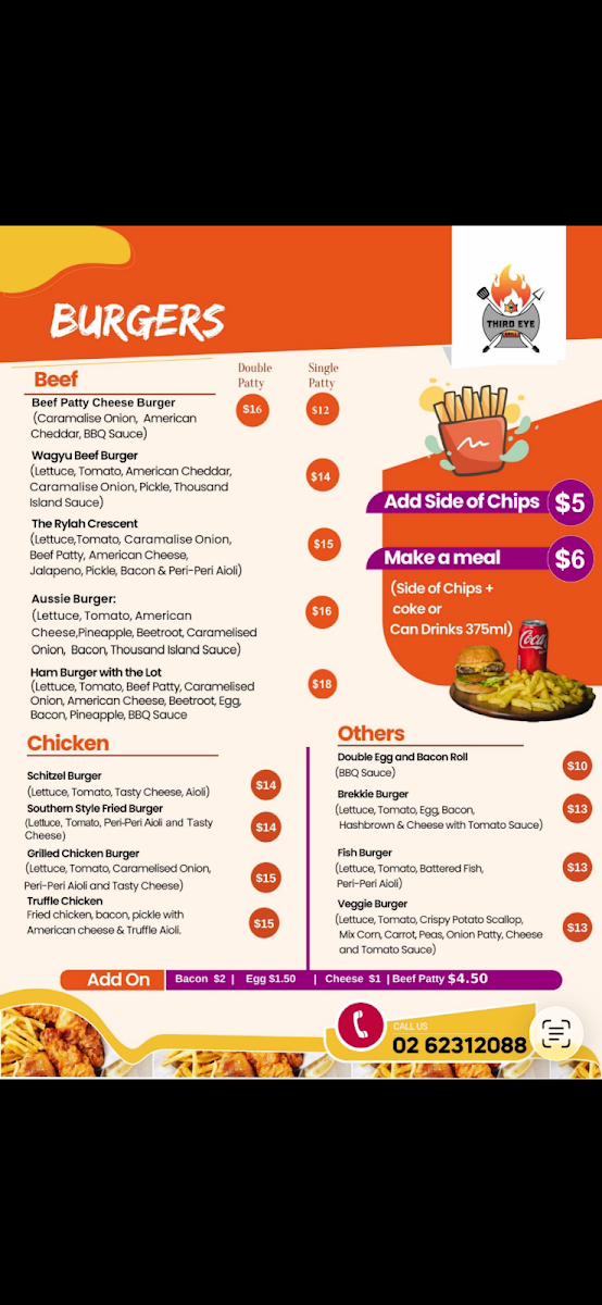 Menu, Third Eye Grill