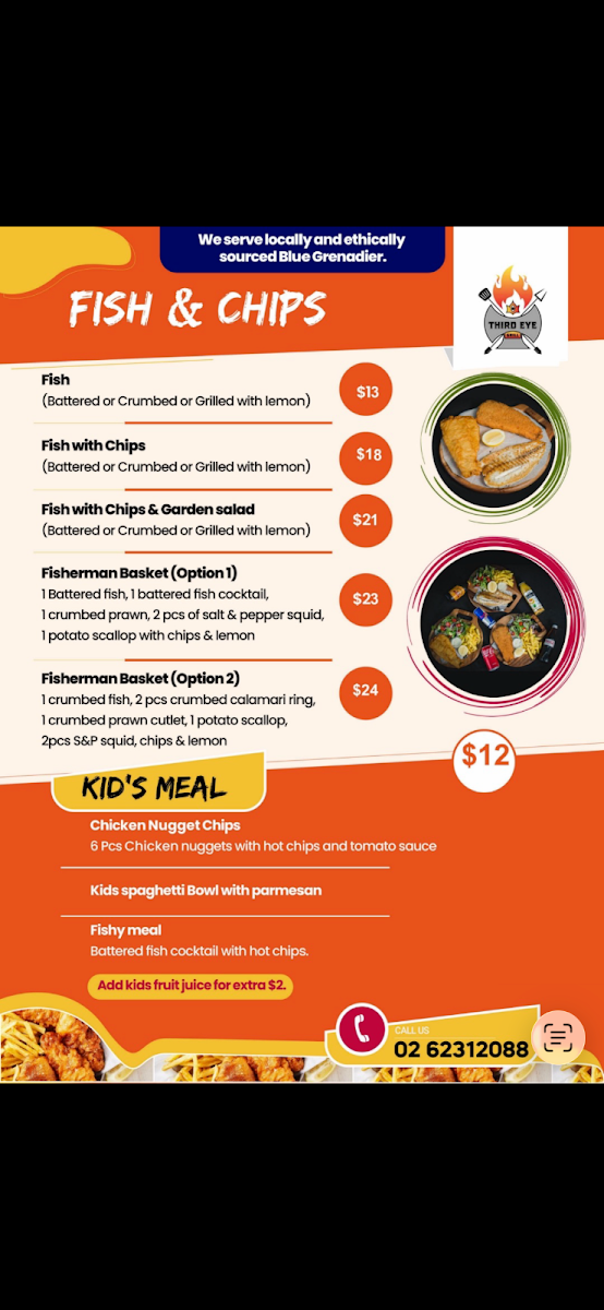 Menu, Third Eye Grill