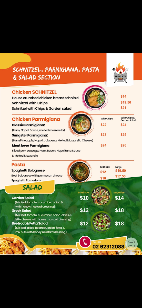 Menu, Third Eye Grill