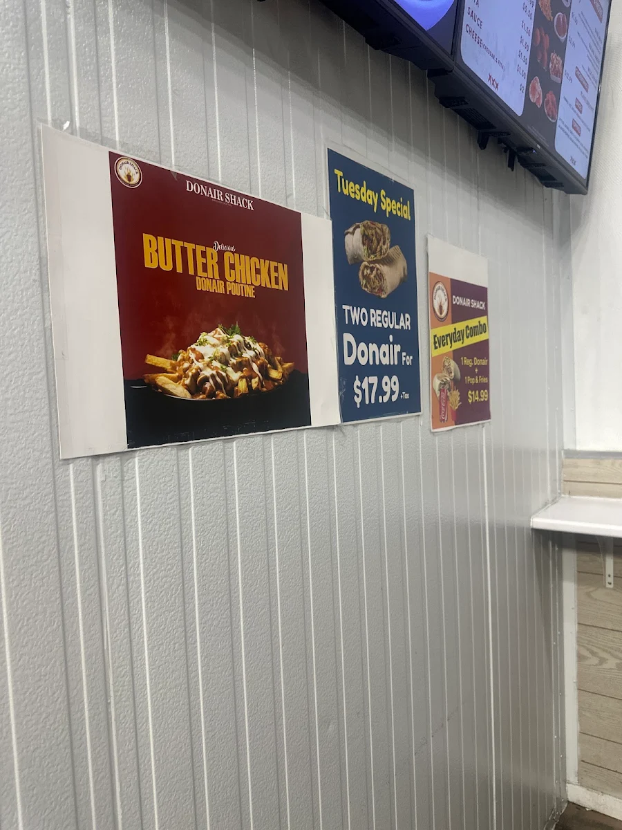 Menu, Mission Donair Shack
