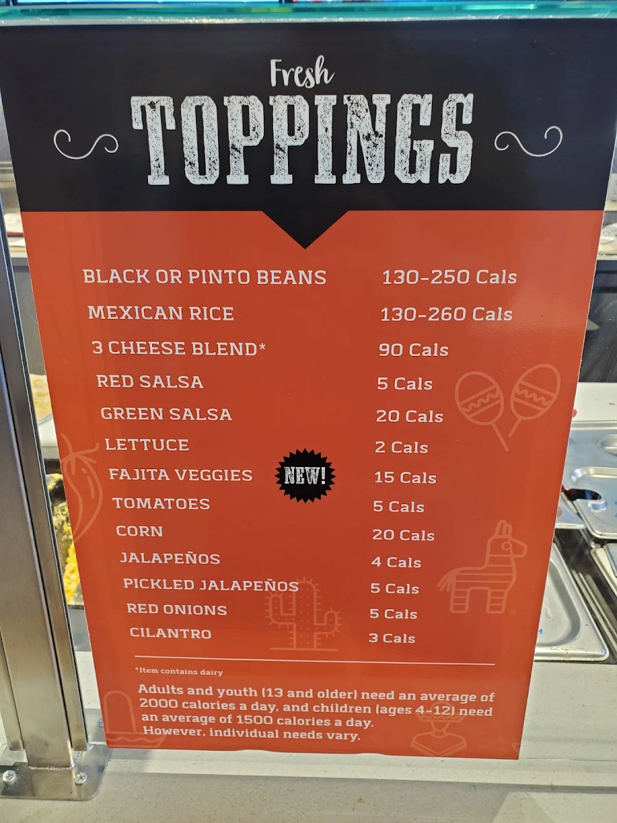 Menu, barBURRITO