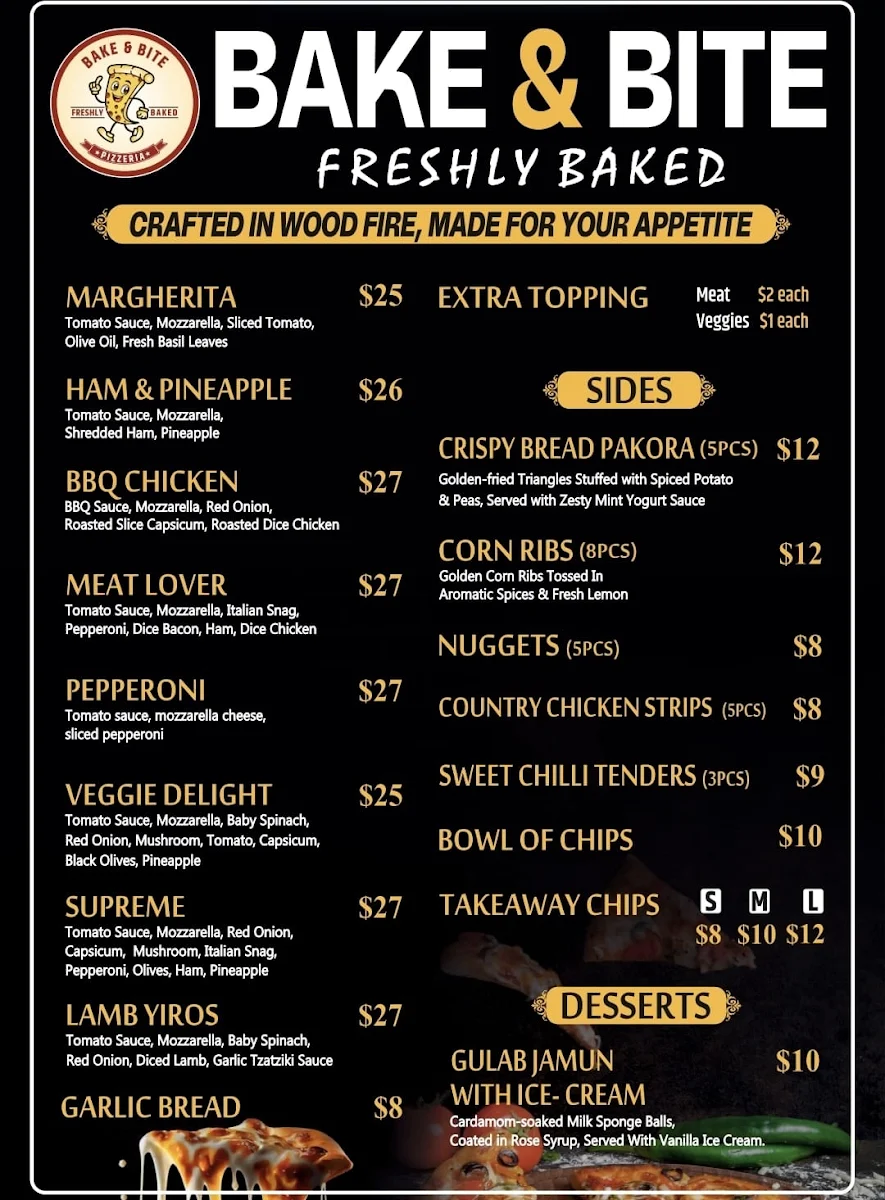 Menu, Bake & Bite Auburn