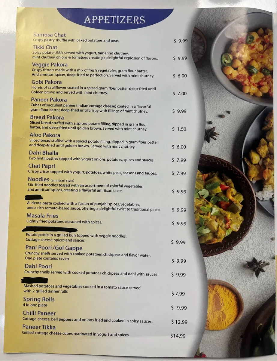 Menu, Baba Foods Sweets & Snacks