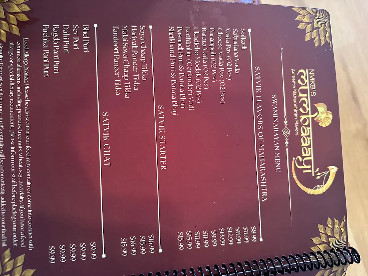 Menu, Mumbaaayi | Pure Veg Indian Restaurant Calgary