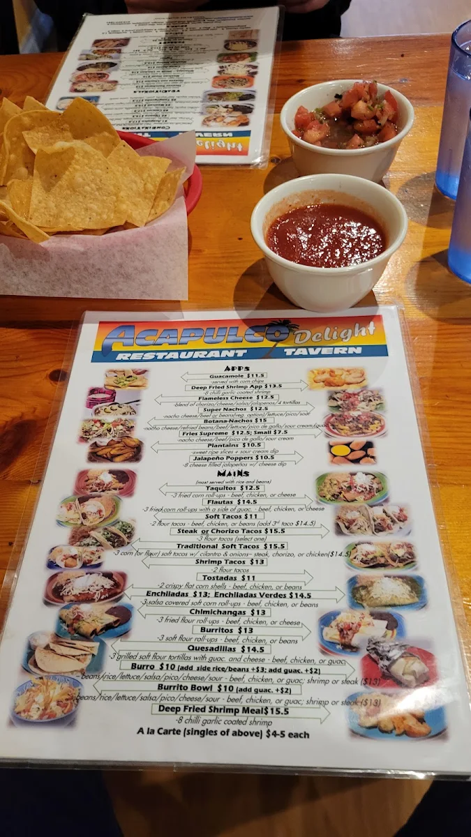 Menu, Acapulco Delight Restaurant