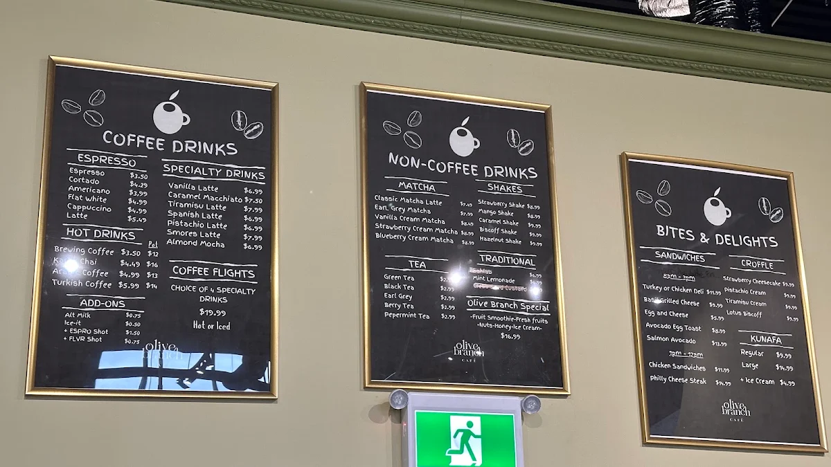 Menu, Olive Branch Cafe