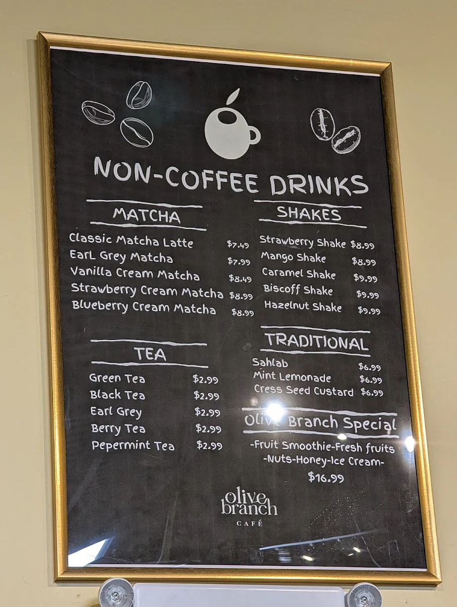 Menu, Olive Branch Cafe