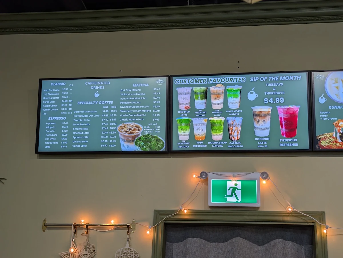 Menu, Olive Branch Cafe