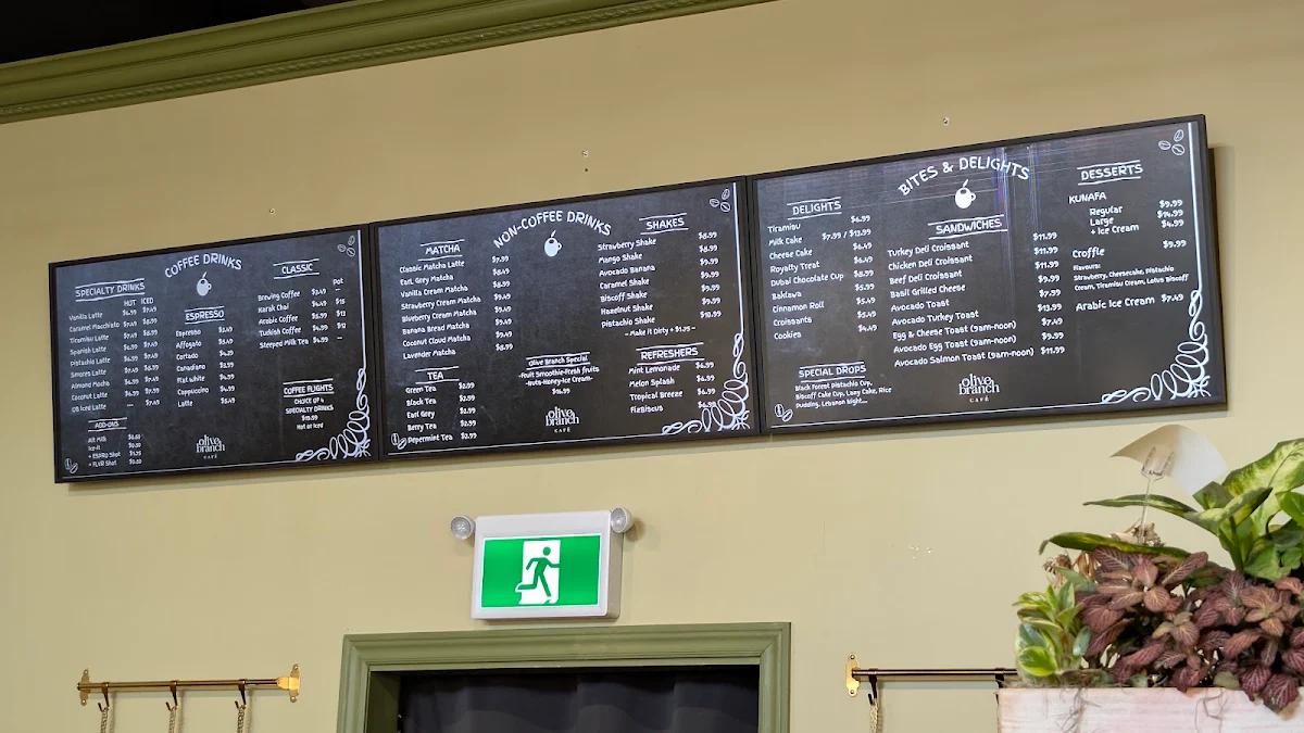 Menu, Olive Branch Cafe