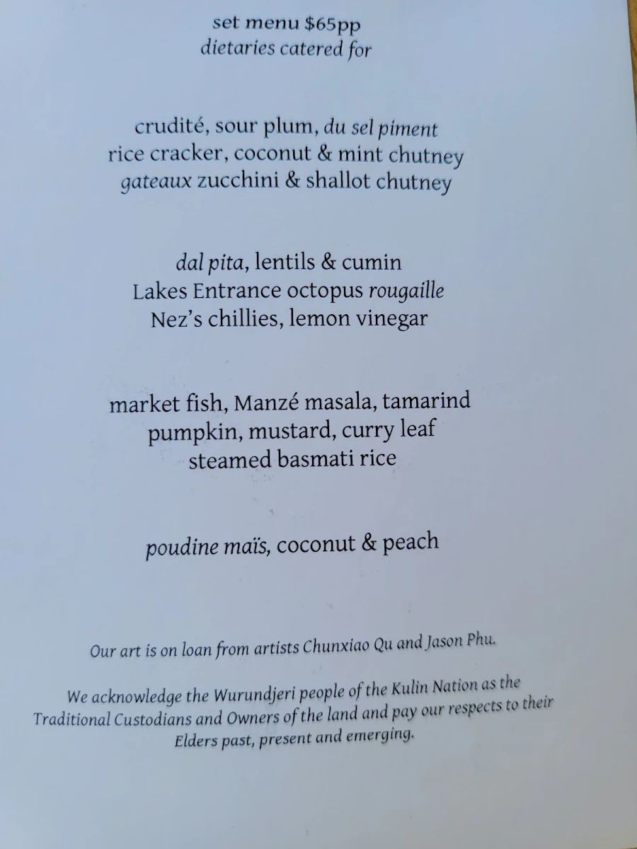 Menu, Manze