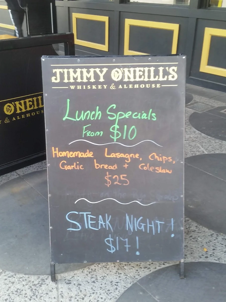 Menu, Jimmy O'Neills Whiskey & Alehouse