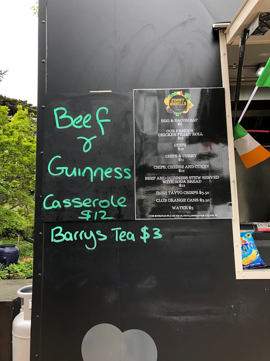 Menu, Jimmy O'Neills Whiskey & Alehouse