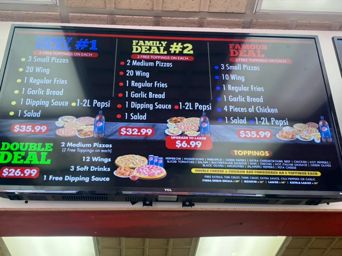 Menu, Triple Triple Pizza & Chicken