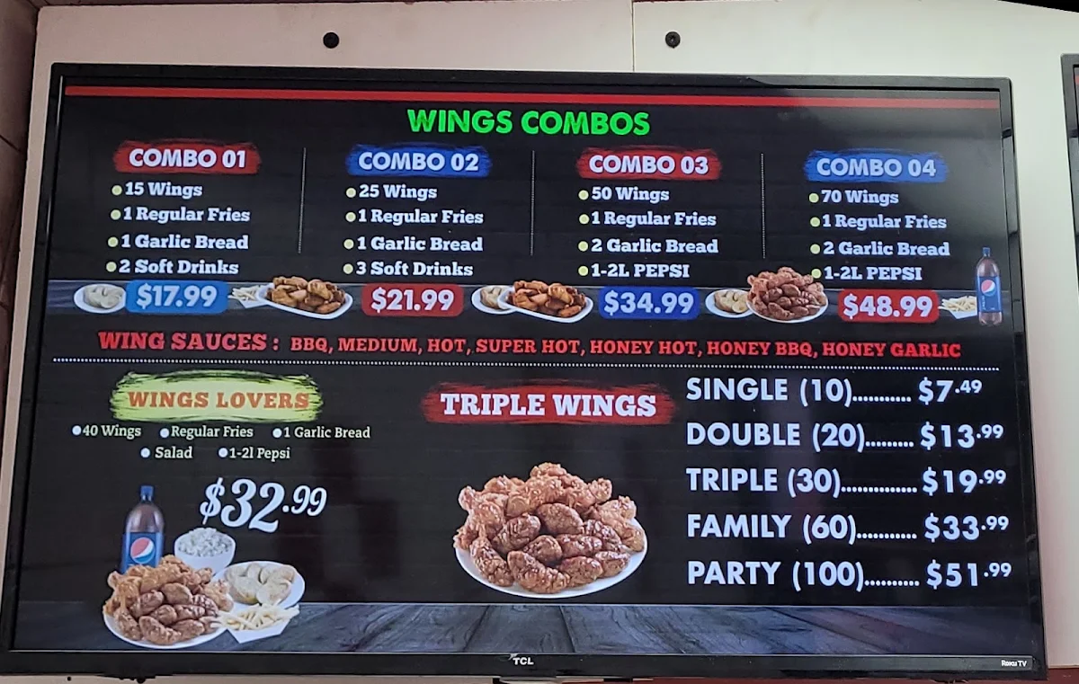 Menu, Triple Triple Pizza & Chicken