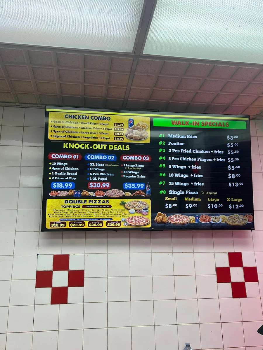Menu, Triple Triple Pizza & Chicken