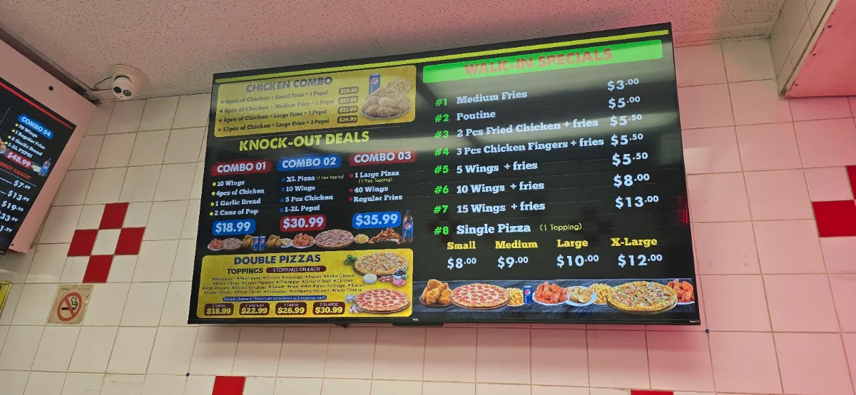 Menu, Triple Triple Pizza & Chicken